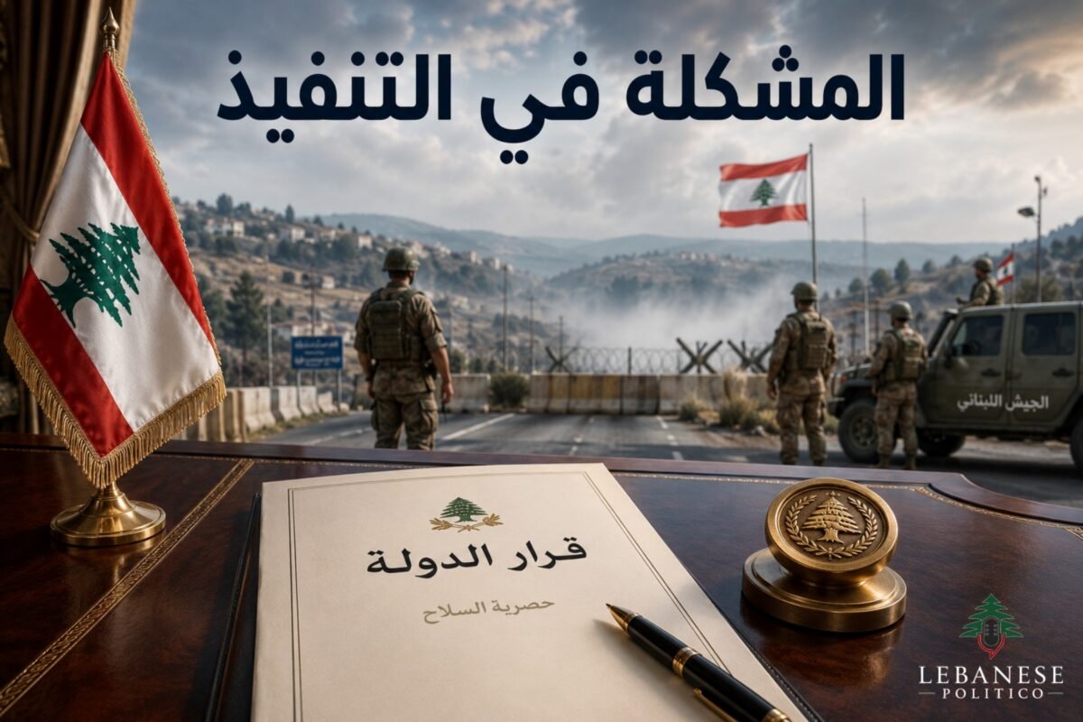 حصرية السلاح بيد الدولة اللبنانية وبسط سلطة الجيش على كامل الأراضي