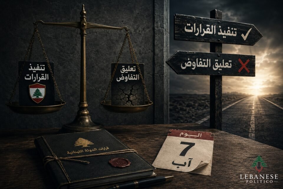 تعليق التفاوض وتنفيذ قرارات الدولة اللبنانية