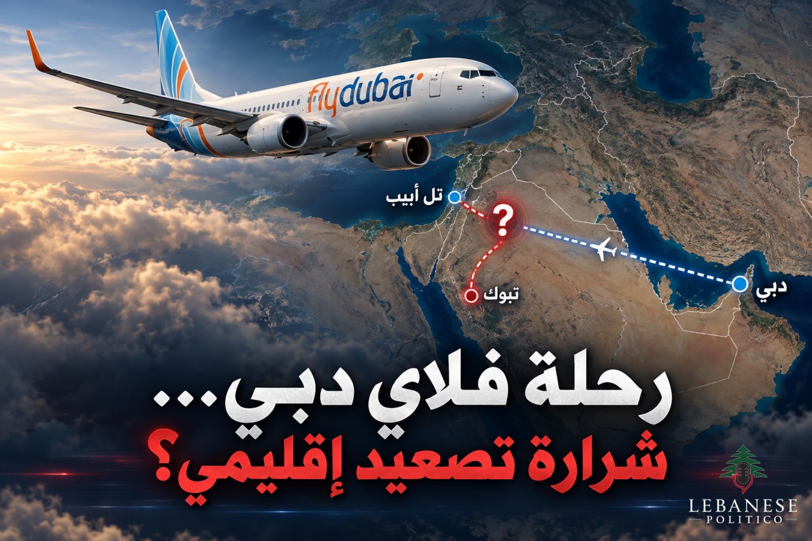 رحلة فلاي دبي المتجهة من دبي إلى تل أبيب بعد تحويل مسارها إلى السعودية