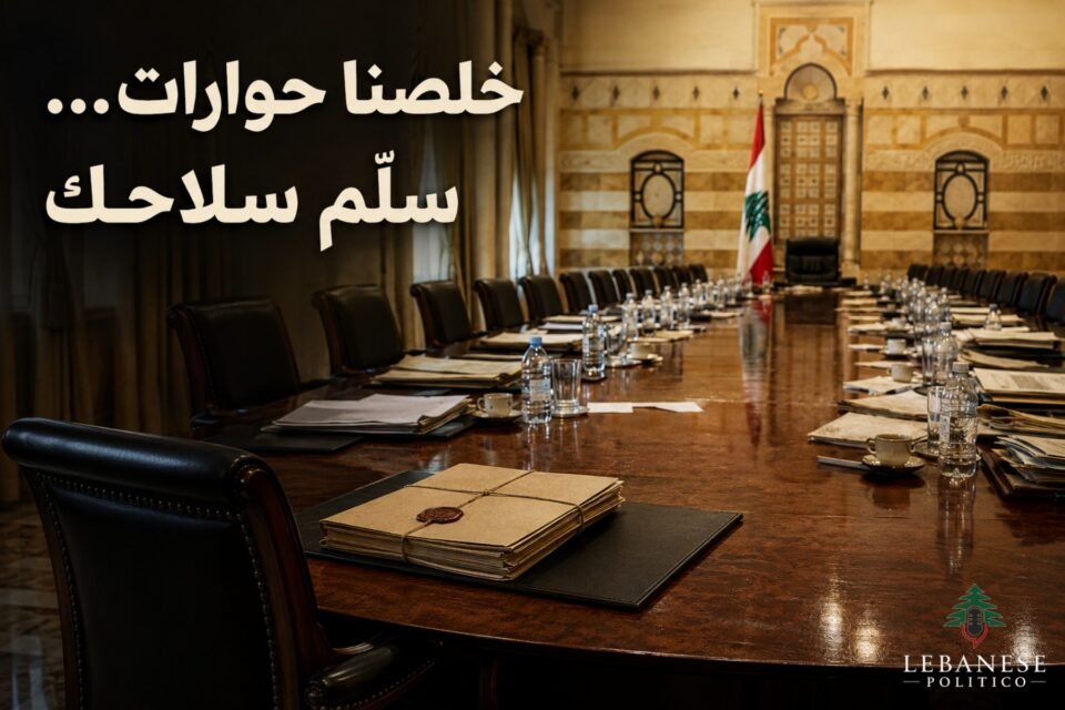 الحوار حول سلاح الحزب والاستراتيجية الدفاعية والمطالبة بتسليم السلاح للدولة اللبنانية