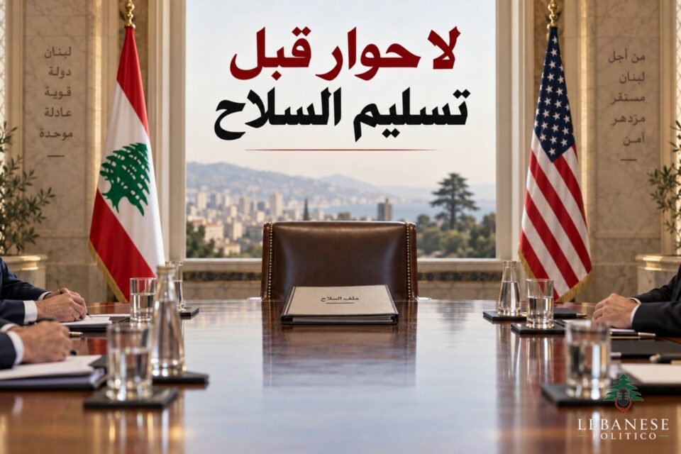 الحوار مع الحزب وموقف يدعو إلى تسليم السلاح وإنهاء المشروع المسلح قبل أي تفاوض