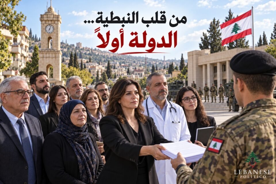 نداء النبطية ومطالبة أبناء الجنوب بانتشار الجيش اللبناني وحصر السلاح وقرار الحرب والسلم بالدولة