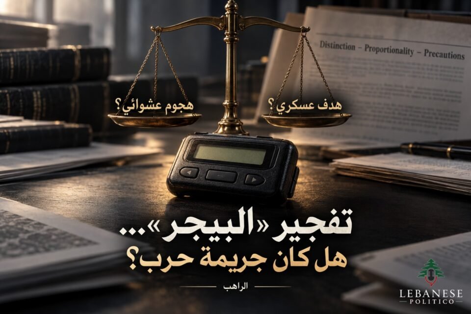 تفجير أجهزة البيجر في لبنان والنقاش القانوني حول استهداف الأجهزة وقواعد الحرب