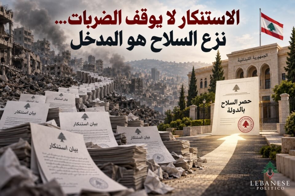 نزع السلاح وحصر قرار الحرب والسلم بالدولة اللبنانية كمدخل لوقف الضربات